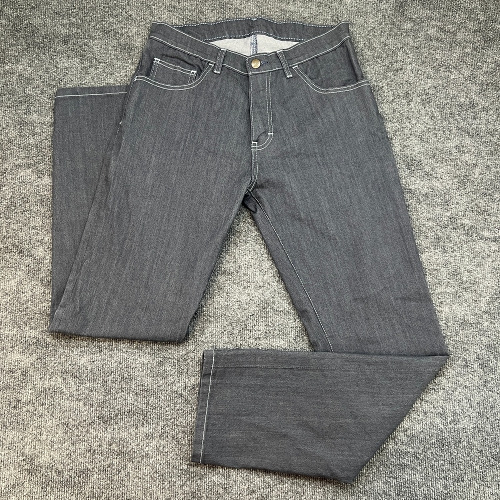 Blue Delta Pants Mens 30x30 Gray Straight Leg Stretch 5 Pocket Comfort